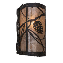 Meyda 170615 Whispering Pines 8" Wide Left Wall Sconce