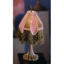 Meyda 17541 Arabesque Fabric With Fringe Mini Lamp