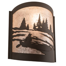 Meyda 200794 Canoe At Lake 10" Wide Left Wall Sconce