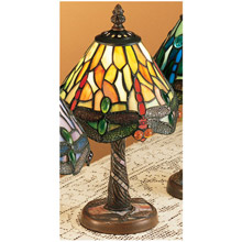 Meyda 26614 Tiffany Hanginghead Dragonfly W/ Twisted Fly Mosaic Base Mini Lamp