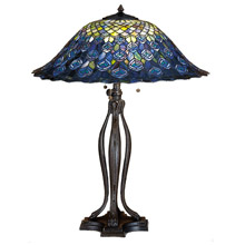 Meyda 28504 Tiffany Peacock Feather Table Lamp