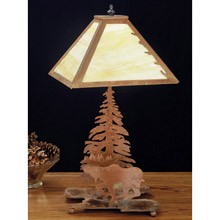 Meyda 32516 Pine Tree and Moose Table Lamp