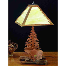 Meyda 32521 Pine Tree and Moose Table Lamp