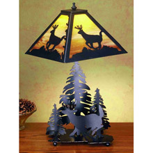 Meyda 32549 Pine Tree and Deer Table Lamp