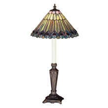 Meyda 47840 Tiffany Jeweled Peacock Buffet Lamp