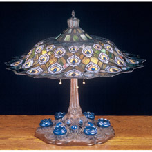 Meyda 49869 Tiffany Peacock Feather Table Lamp