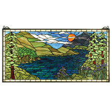 Meyda 65497 Tiffany Sunset Meadow Stained Glass Window