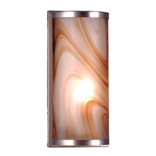 Meyda 70876 Cylinder Cognac Swirl Fused Glass Wall Sconce