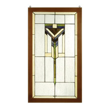 Meyda 98099 Tiffany Prairie Wood Frame Stained Glass Window