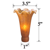 Favrile Small Amber Lily Lamp Shade - Meyda 10162