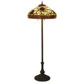 Rustic Burgundy Pinecone Floor Lamp - Meyda 103185