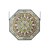 Tiffany Front Hall Floral Stained Glass Window - Meyda 107225