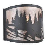 Rustic Grizzly Bear Left Wall Sconce - Meyda 107450