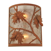 Rustic Oak Leaf & Acorn Wall Sconce - Meyda 110931
