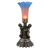 Victorian Pond Lily Cherub Pink/Blue Accent Lamp - Meyda 11098