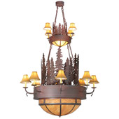 Rustic Walden Pine Seventeen Light Chandelier - Meyda 111636