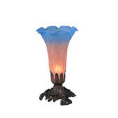 Victorian Pond Lily Pink/Blue Accent Lamp - Meyda 11311
