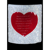 Novelty Personalized Heart Fused Glass Tabletop Panel - Meyda 114106
