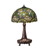 Tiffany Trillium & Violet 31" High Table Lamp - Meyda 115262