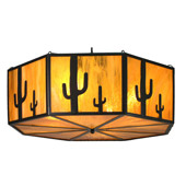 Rustic Cactus Flush Mount Ceiling Fixture - Meyda Tiffany 11849