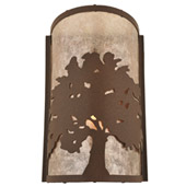 Rustic Oak Tree Wall Sconce - Meyda 118535
