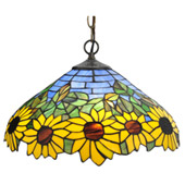 Tiffany Sunflower Wild Pendant - Meyda 119560