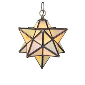 Traditional Moravian Star Beige Iridescent Mini Pendant - Meyda 12123