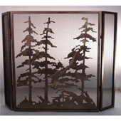 Rustic Tall Pines Folding Fireplace Screen - Meyda 12393