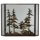 Rustic Tall Pines Folding Fireplace Screen - Meyda 124964