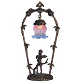 Cherub 19"High Pink and Blue with Violin Accent Lamp - Meyda 12655