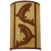 Rustic Leaping Trout Wall Sconce - Meyda 130803