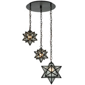 Traditional Moravian Star 3 Light Shower Multi-Pendant Fixture - Meyda 130969
