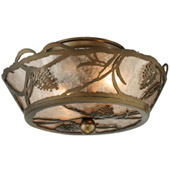 Rustic Whispering Pines Flush Mount Ceiling Fixture - Meyda 137902