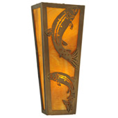 Rustic Leaping Trout Wall Sconce - Meyda 140840