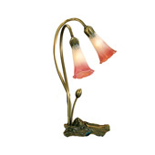 Victorian Pond Lily Pink/White Accent Lamp - Meyda 14170