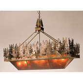 Rustic Tall Pines Forest Large Inverted Pendant - Meyda Tiffany 14171