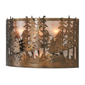 Rustic Tall Pines Wall Sconce - Meyda 142346