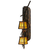 Rustic Valley View Pine Branch Vertical Wall Sconce - Meyda 143666