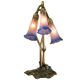 Victorian Pond Lily Pink/Blue Accent Lamp - Meyda 14670