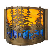 Rustic Tall Pines Wall Sconce - Meyda 146953