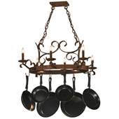 Traditional Handforged Oval Pot Rack - Meyda 149135
