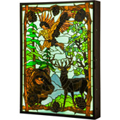 Rustic Wilderness Lighted Tiffany Dual Sided Led Window Box - Meyda 149464