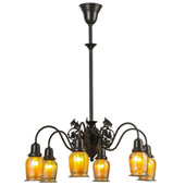 Victorian Favrile Early Electric Chandelier - Meyda 150068