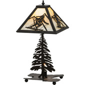 Rustic Skier Table Lamp - Meyda 150136