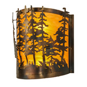 Rustic Tall Pines Wall Sconce - Meyda 150243