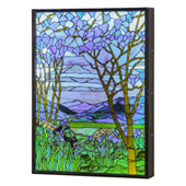 Tiffany Magnolia & Iris Led Backlit Stained Glass Window Box - Meyda 151565