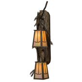 Rustic Valley View Pine Branch 9"W 2 LT Wall Sconce - Meyda 151595