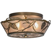 Rustic Whispering Pines Flush Mount Ceiling Fixture - Meyda 154080