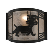 Lynx On The Loose 12"W Right Wall Sconce - Meyda 157297