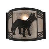 Rustic Fox On The Loose 12"W Right Wall Sconce - Meyda 157302